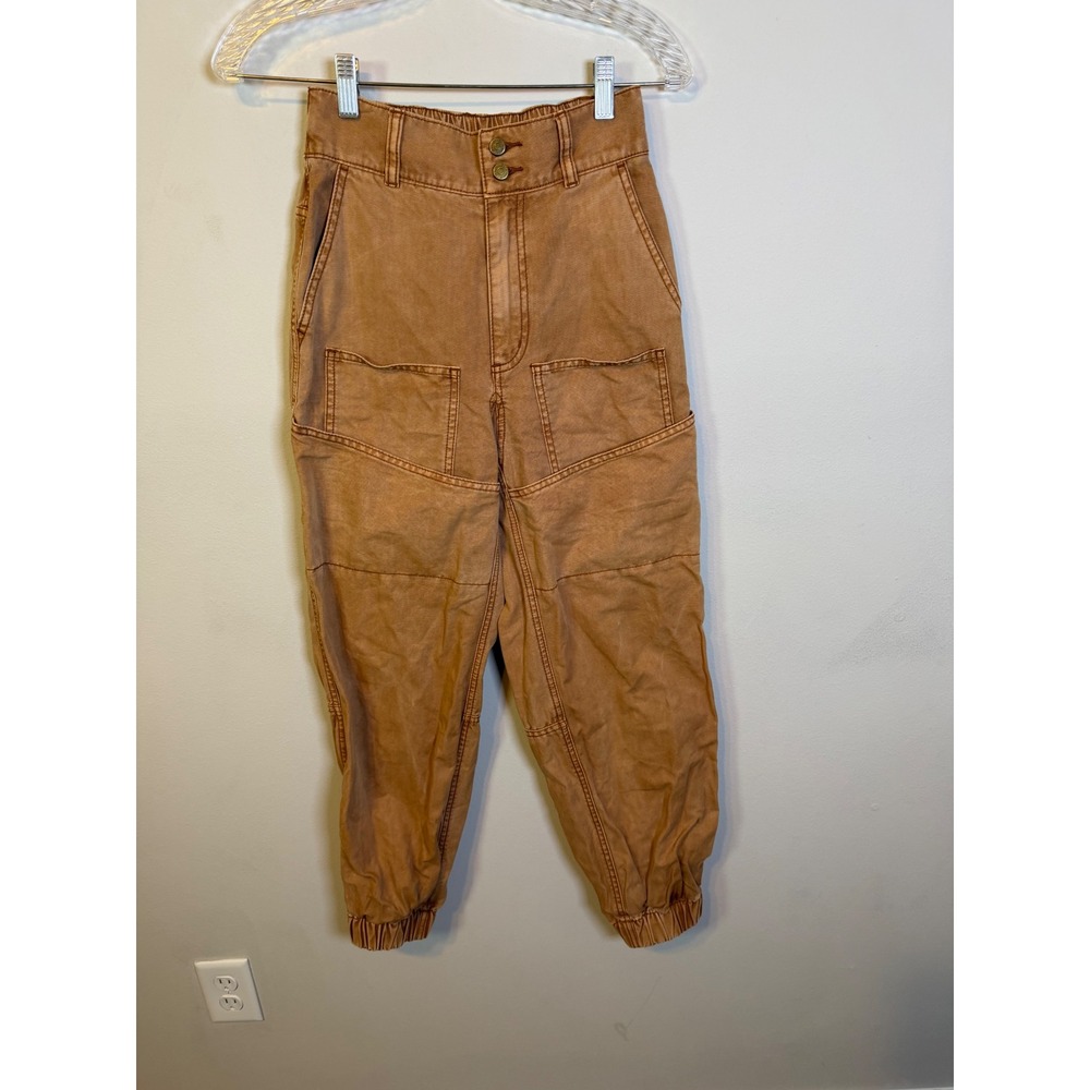 BDG Womens Jogger Pants High Rise Utility Cargo Brown XS
